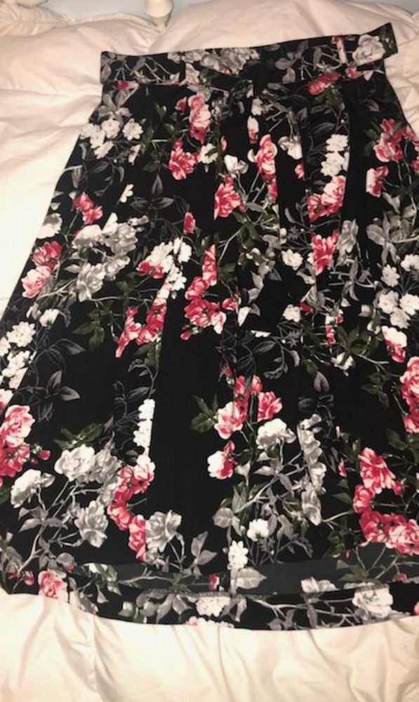 Tea length floral skirt